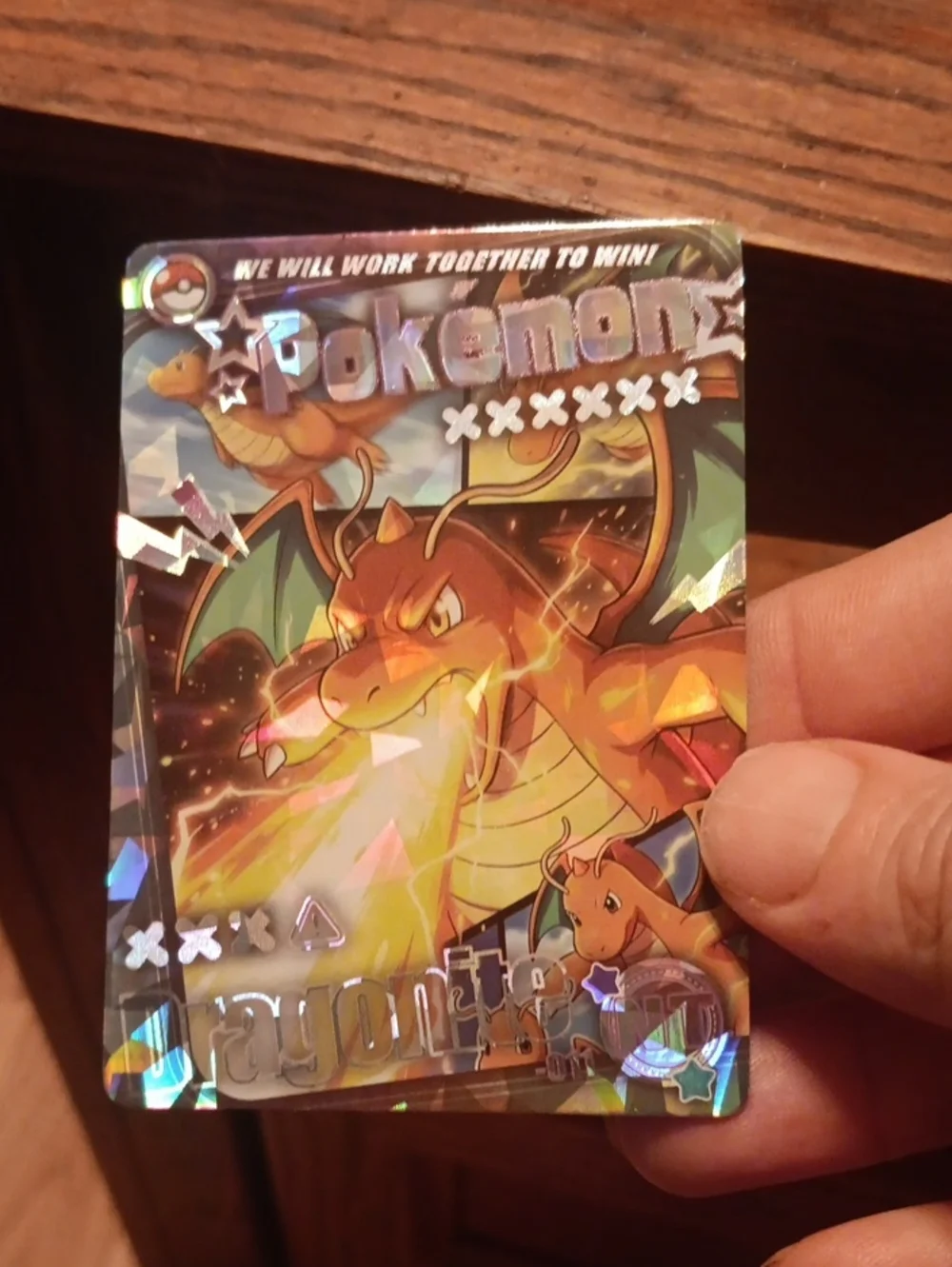Pokemon Charizard Holographic Trading Card - Orange, Yellow, Green
